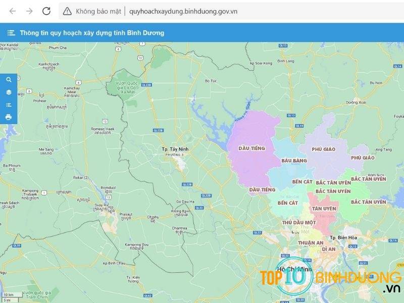 Hướng dẫn tra cứu thông tin quy hoạch Bình Dương trên máy tính, laptop.