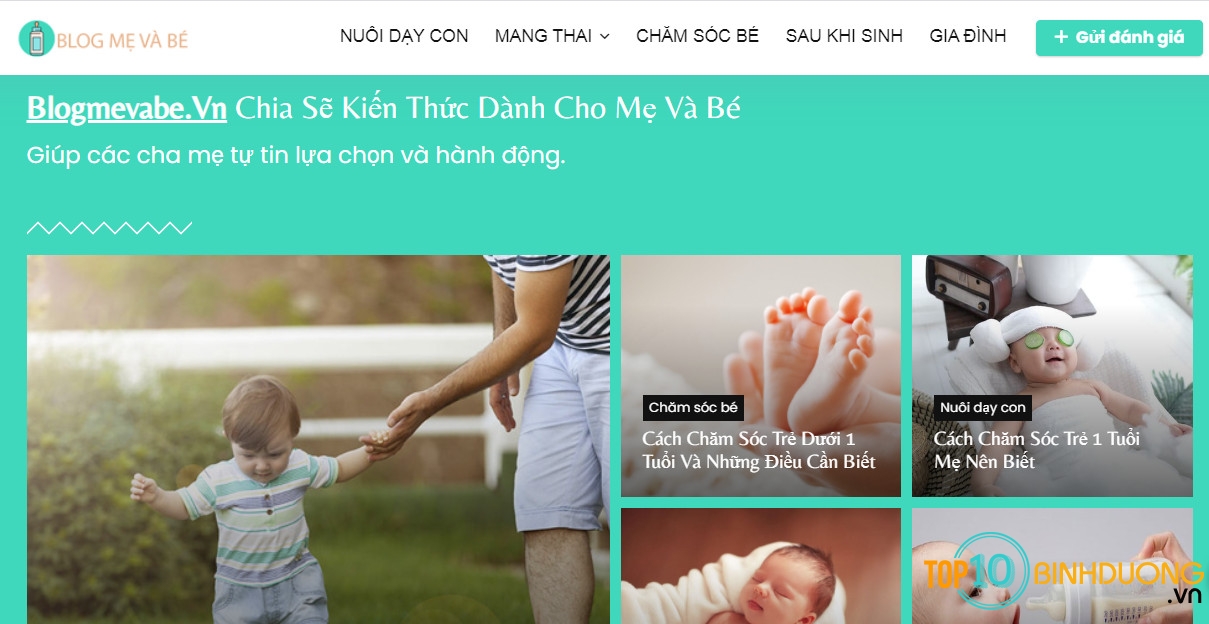 website chia sẻ kiến thức dành cho mẹ và bé